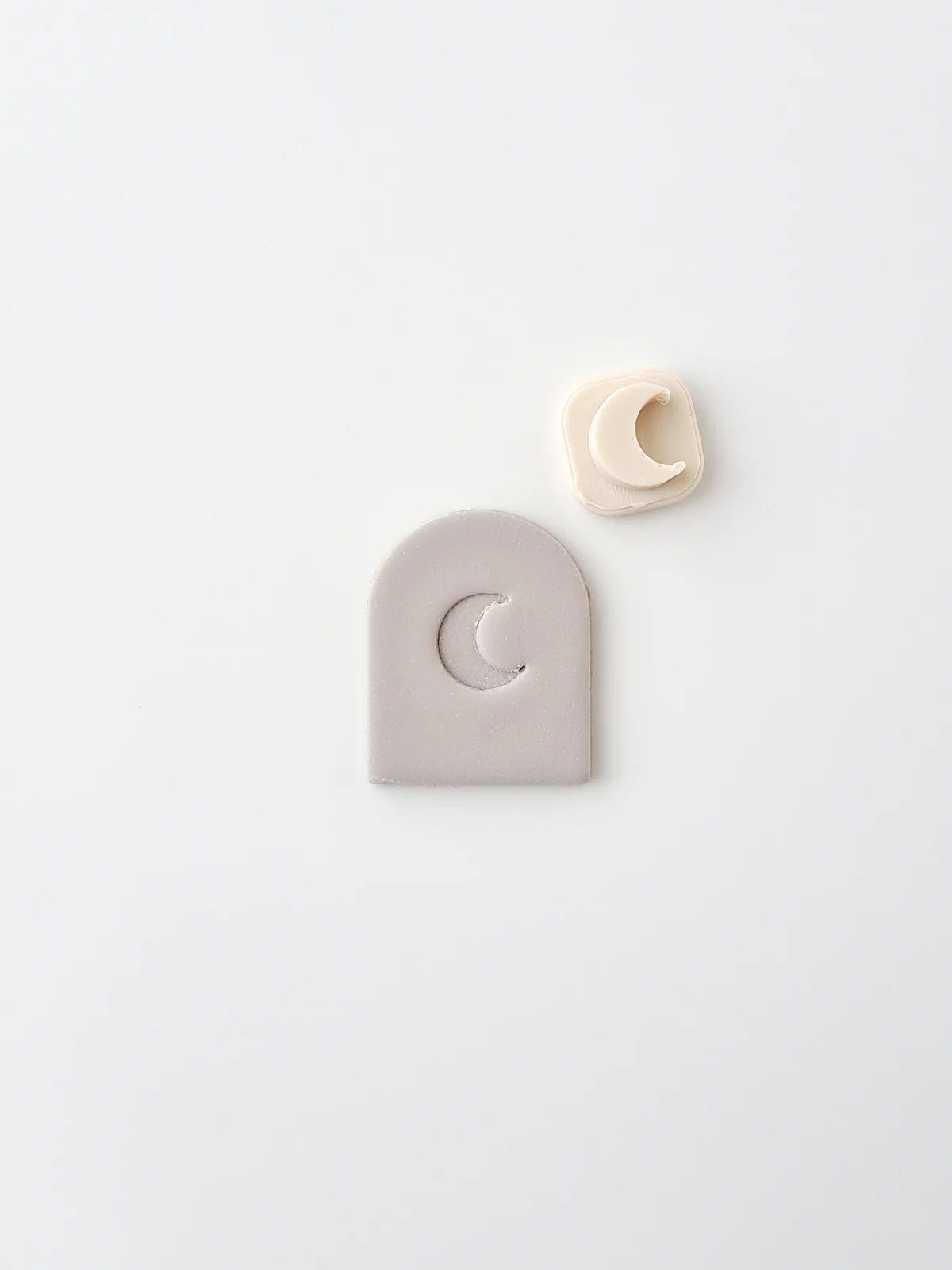 Crescent Moon Polymer Clay Stamp