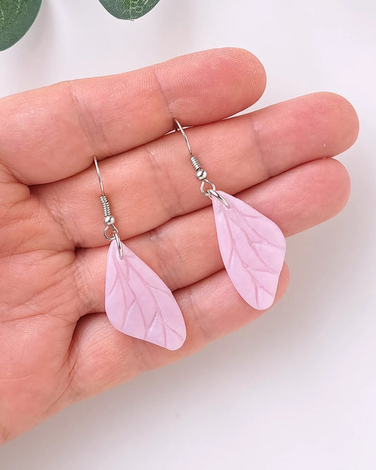 Pink Wing Earrings