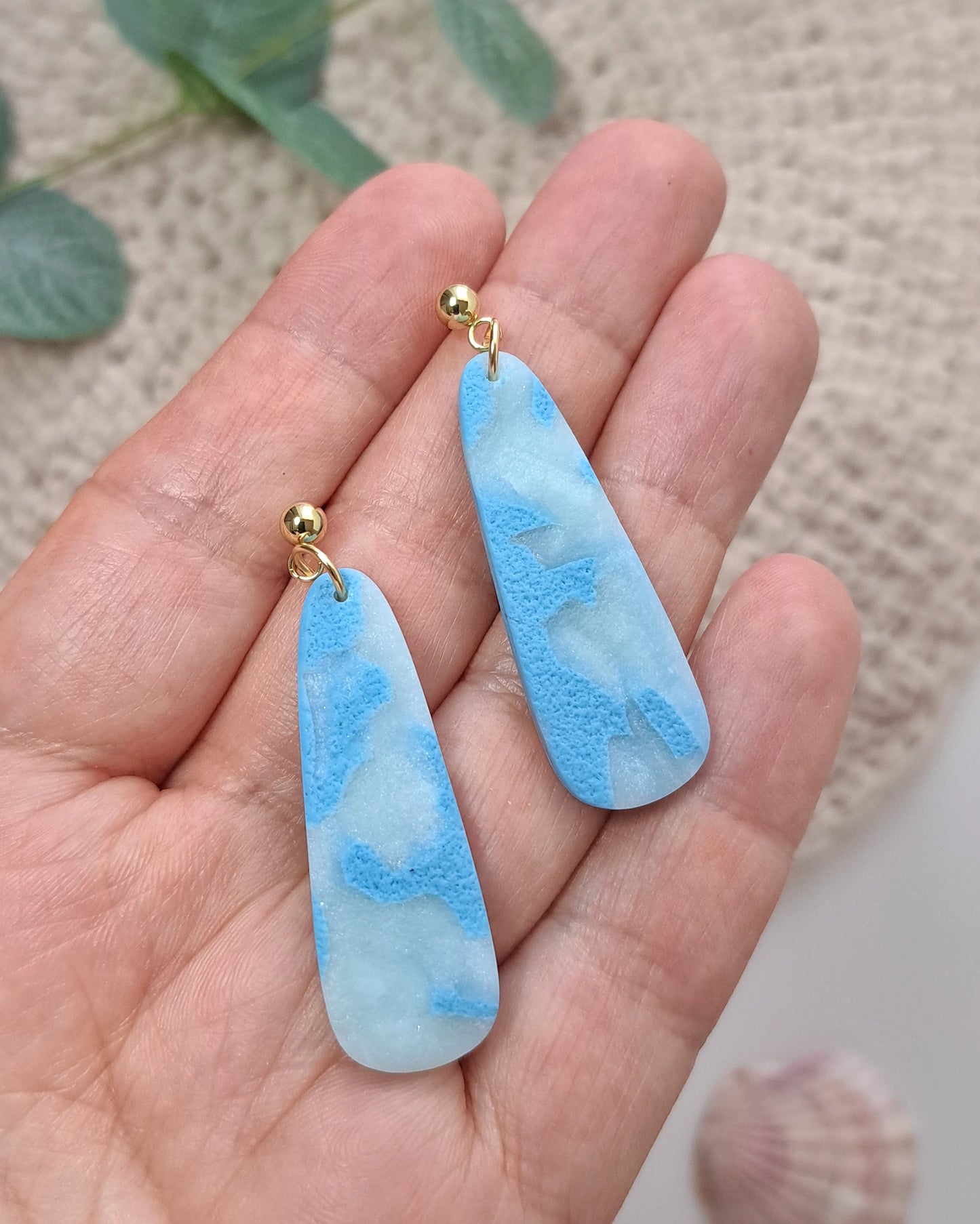 Blue Sky Long Drop Earrings