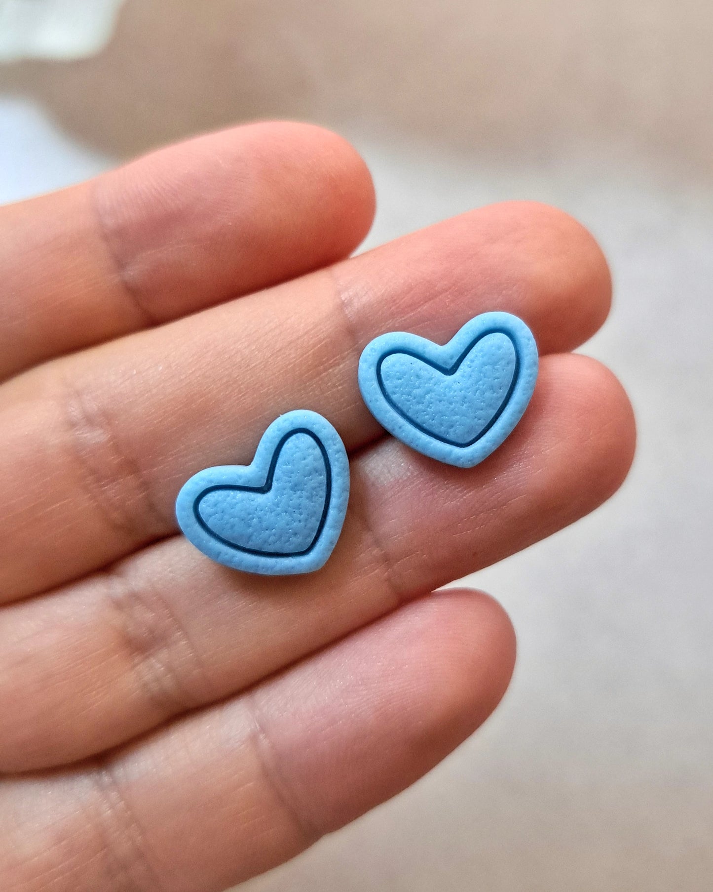 Framed Heart Stud Earrings