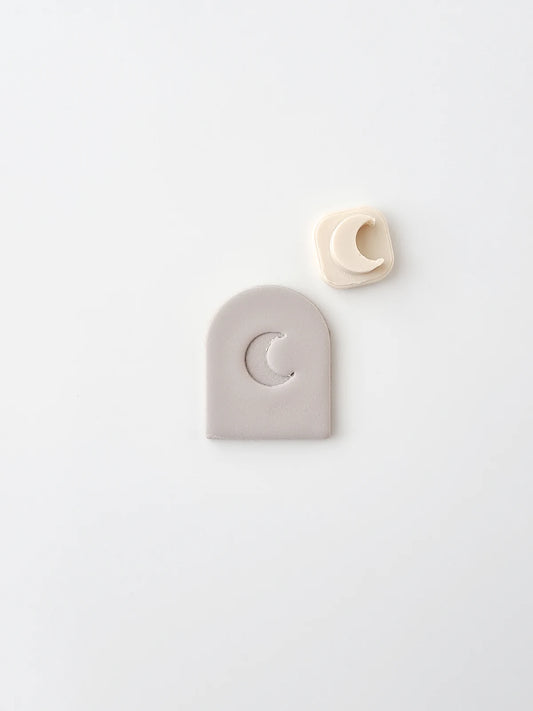 Crescent Moon Polymer Clay Stamp