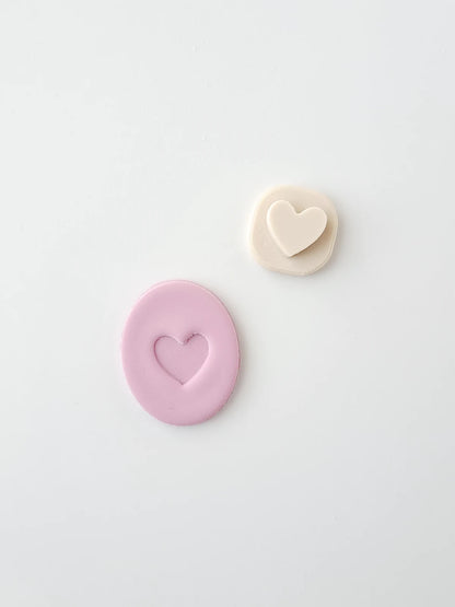 Heart Polymer Clay Stamp