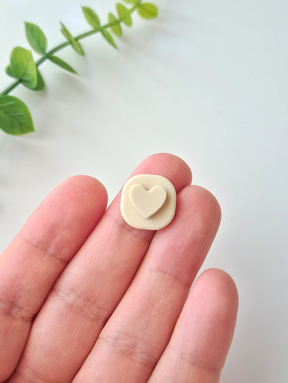 Heart Polymer Clay Stamp