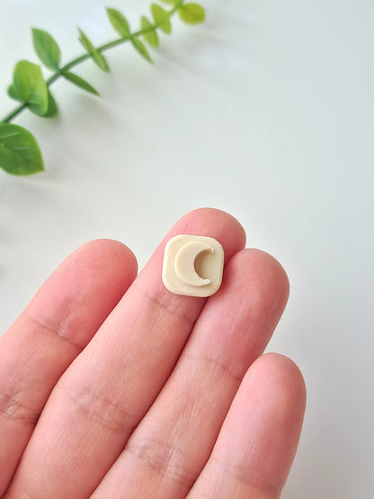 Crescent Moon Polymer Clay Stamp