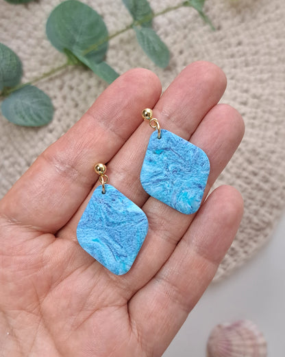 Blue Sky Rhombus Earrings