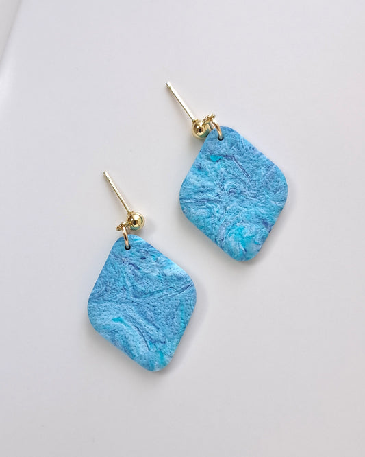 Blue Sky Rhombus Earrings