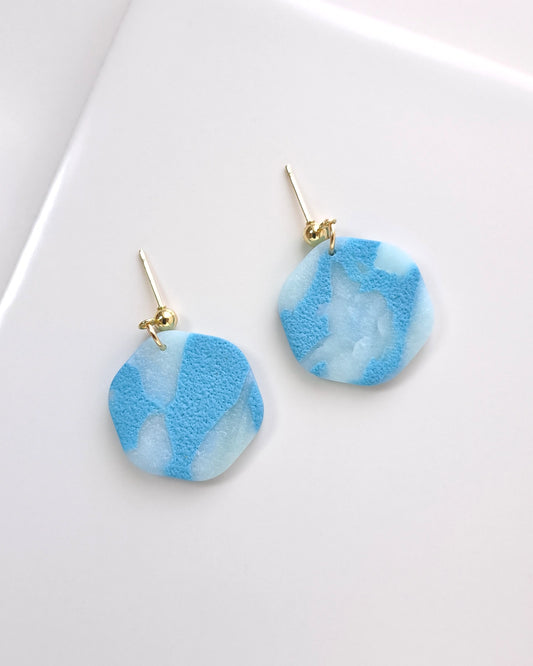 Blue Sky Hexagon Earrings