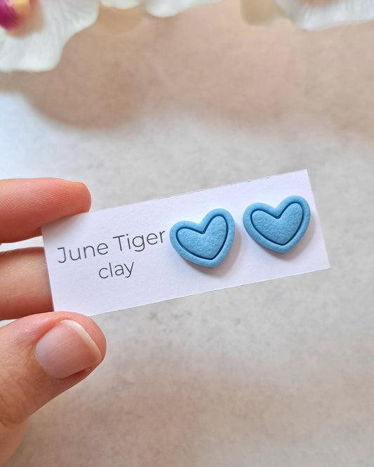Framed Heart Stud Earrings