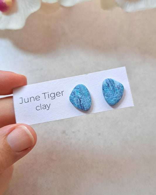 Blue Pebbles Stud Earrings