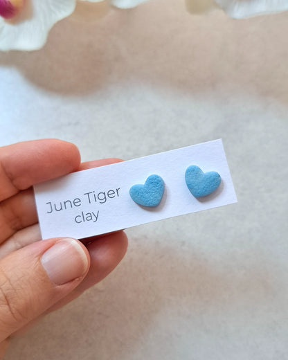 Blue Heart Stud Earrings