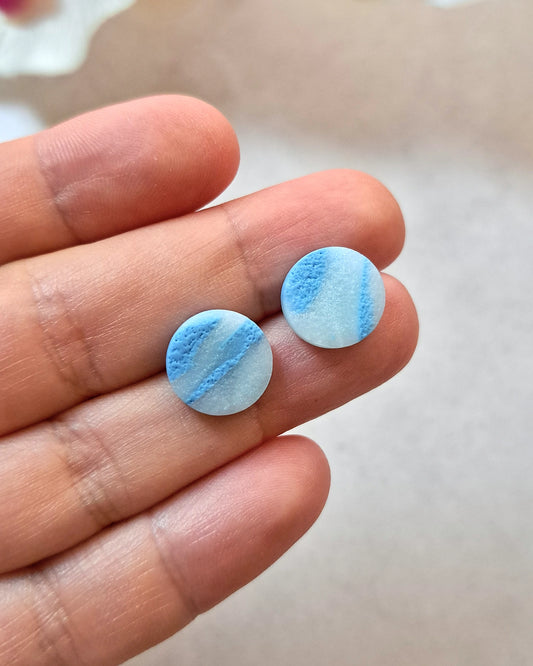 Blue Sky Citcle Stud Earrings