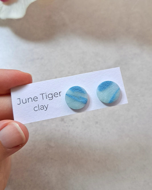 Blue Sky Citcle Stud Earrings