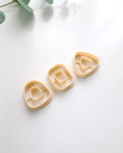 3-in-1 Donut Polymer Clay Cutter Set (3 Pcs) Triangle, Arch & Rectangle
