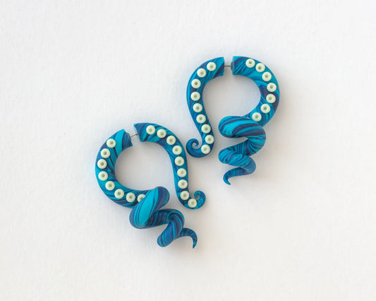 Tentacle Earrings with Glow in the Dark suction cups