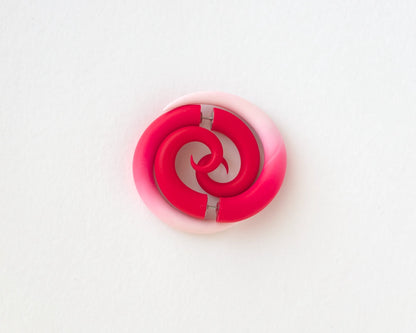 Red White Spiral Earrings