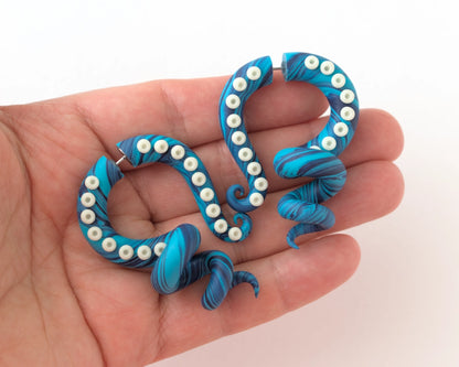 Tentacle Earrings with Glow in the Dark suction cups