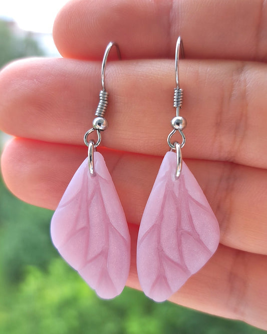 Pink Wing Earrings