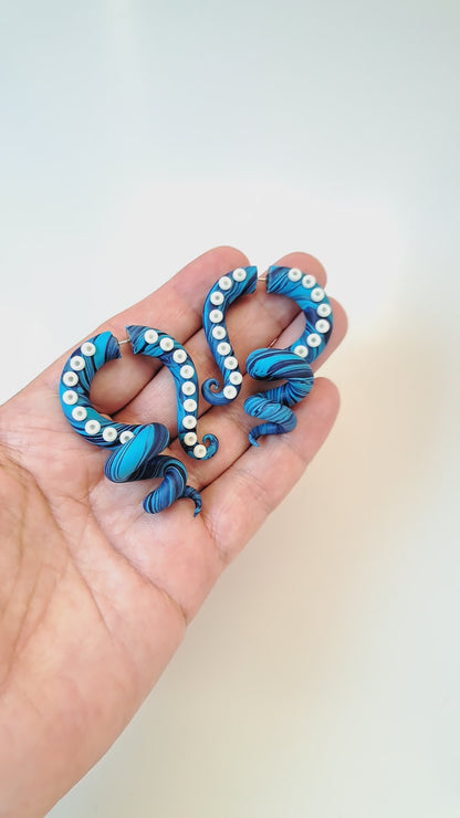 Tentacle Earrings with Glow in the Dark suction cups